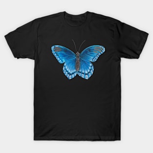 Bright Blue Butterfly Illustration T-Shirt